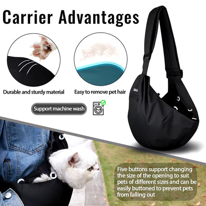 Pet Dog Sling Carrier Bag Outdoor Portable Shoulder Messenger Bag Cat Walking Bag for Puppy Kitten Nylon Pets Handbag
