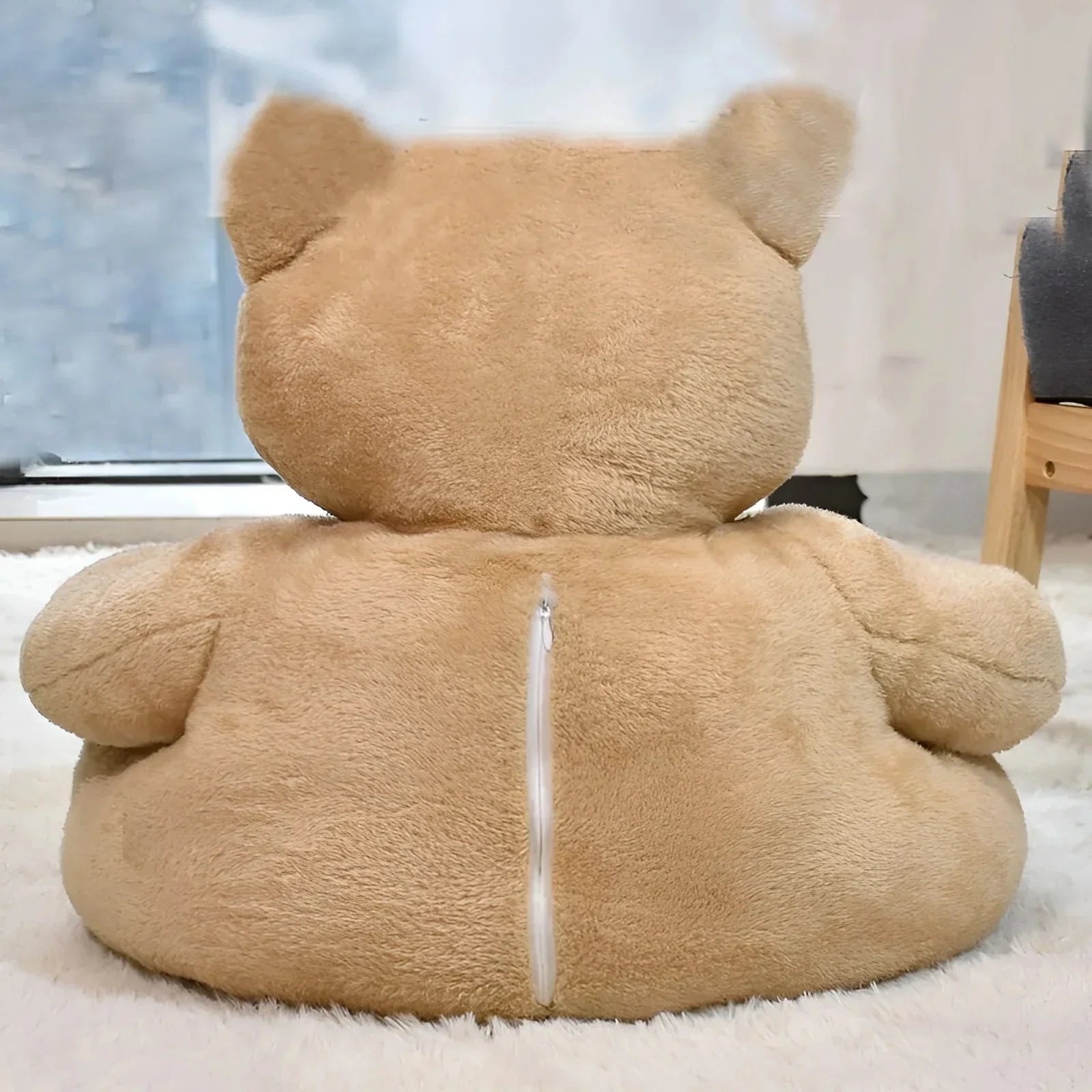 Cozy Pet Pillow with Teddy Bear Design for Cats and Small Dogs – Plush Cushion, Removable Washable Cover, Non-Slip Bottom