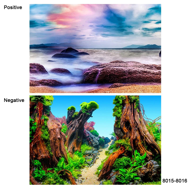 Aquarium Decoration Background Painting Fish Tank 3D Sticker Poster Aquarium Landscape Ocean Marine Plants Backdrop Accessories