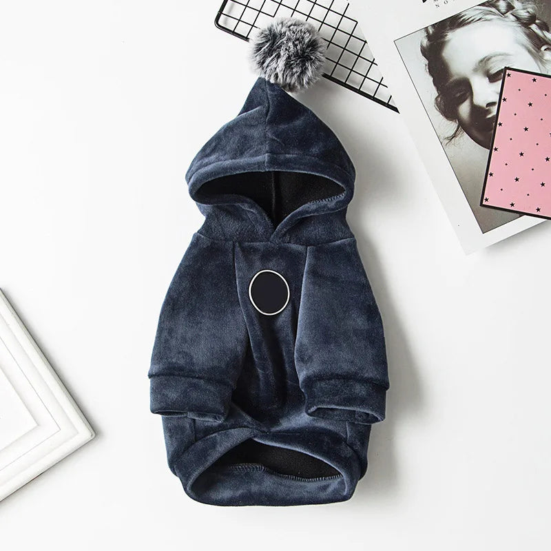 Winter Warm Cat Dog Hooded Coat Soft Pet Clothes for Small Dogs Cats Yorkshire Chihuahua Pullovers Pets Clothing Manteau Chien